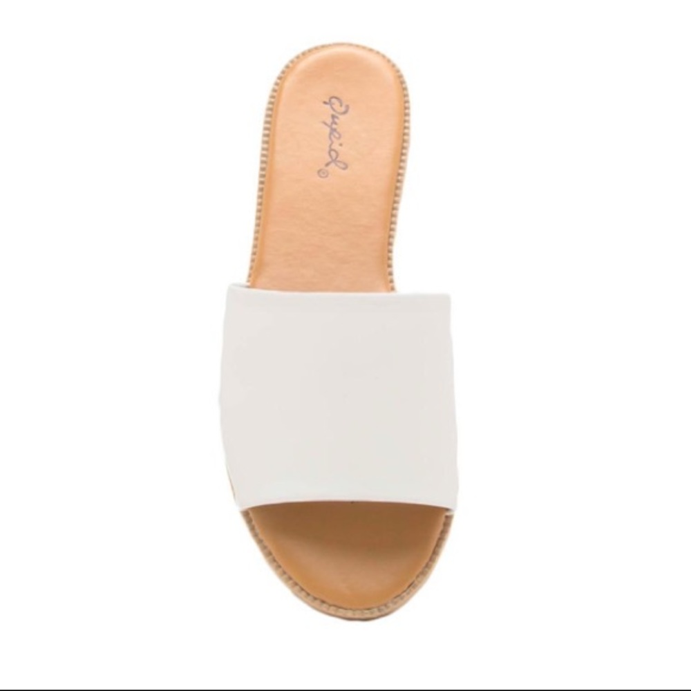 White One Band Slide Sandals